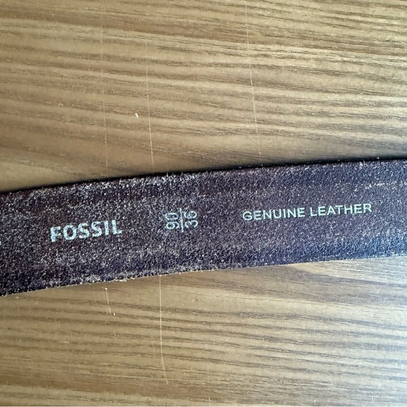 Fossil belt size 36 brown leather silver buckle - Picture 5 of 7